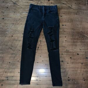 American Eagle black curvy hi-rise stretchy ankle size 4 jeggings